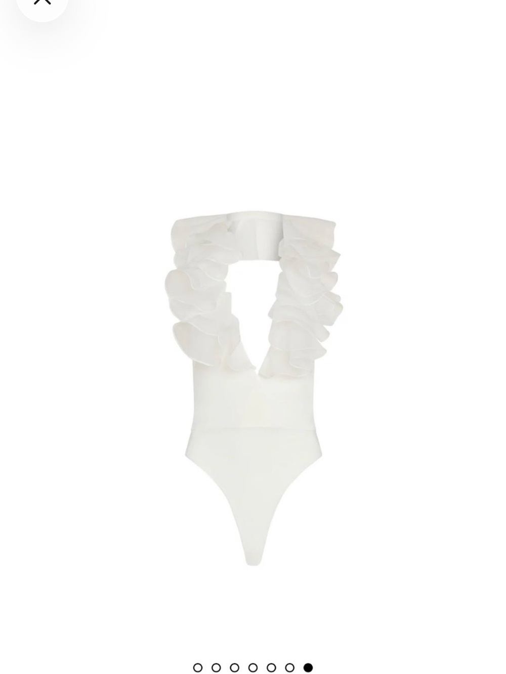 White Ruffled Bodysuit - Picture 3 of 5